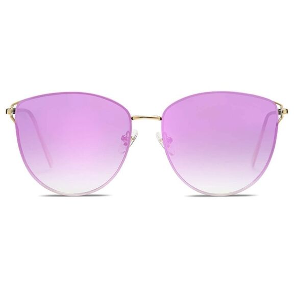Round frame flat lens Sunglasses
